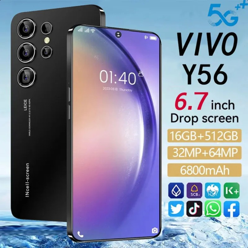 มือถือ vi V0 Y56 สมาร์ทโฟน 6.7 นิ้ว 16+512GB 6800MA และ 5G Android 11 รับประกัน 12 เดือน