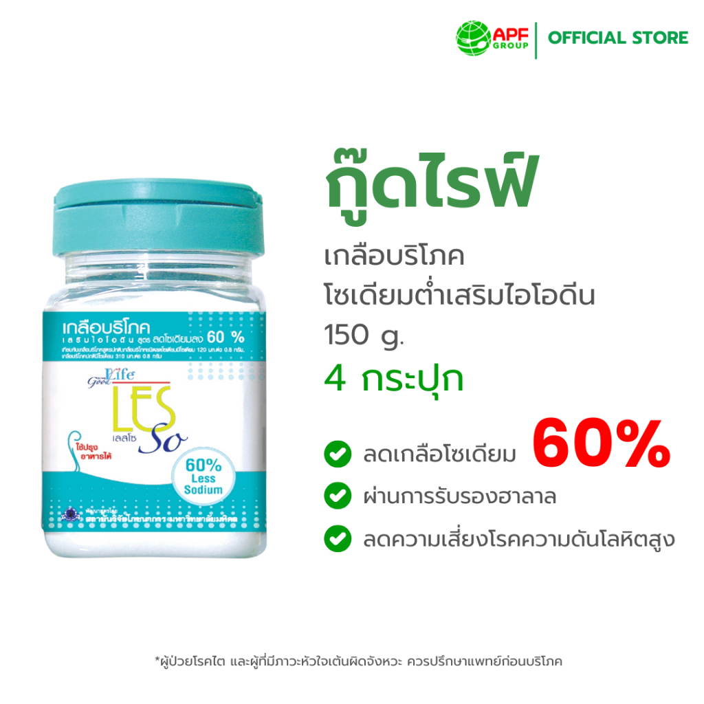 Les-So (เลสโซ) เกลือบริโภคเสริมไอโอดีน 250 g. x 4 กระปุก