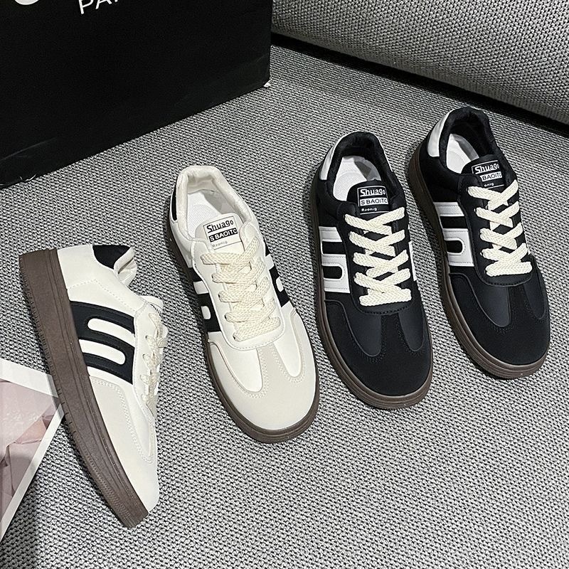 📢พร้อมส่ง📢 รองเท้าผ้าใบผู้หญิง นุ่มและเสริมความสูง PU กันน้ำ ป้องกันแสงแดดที่ระบายอากาศได้ 0115 - รูปที่ 7