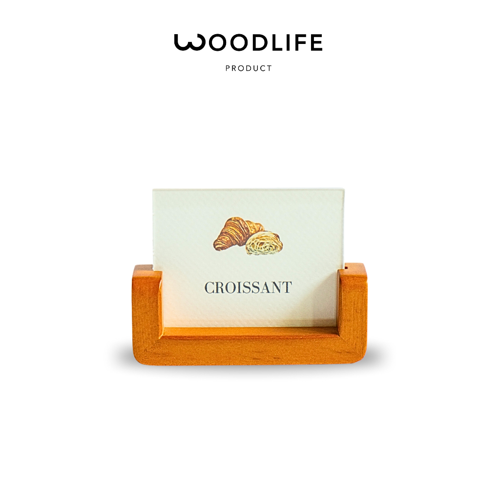 WOODLIFE ป้ายเมนูตั้งโต๊ะ อะคริลิคฐานไม้ 7x9 cm.