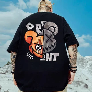 เสื้อยืดคอกลม oversize สกรีนหน้าหลัง ลาย "BEAR VID" เนื้อผ้าเกรดพรีเมียม ใส่สบาย ส่ได้ทั้งชายเเละหญิง