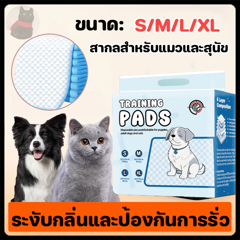 MZ แผ่นรองฉี่สุนัข แผ่นรองฉี่แมว 6 ระดับ หนาขึ้น แผ่นรองฉี่ ช่วยฝึกขับถ่าย ซึมซับได้ดี กักเก็บกลิ่น แผ่นรองซับดูดซึมได้ด