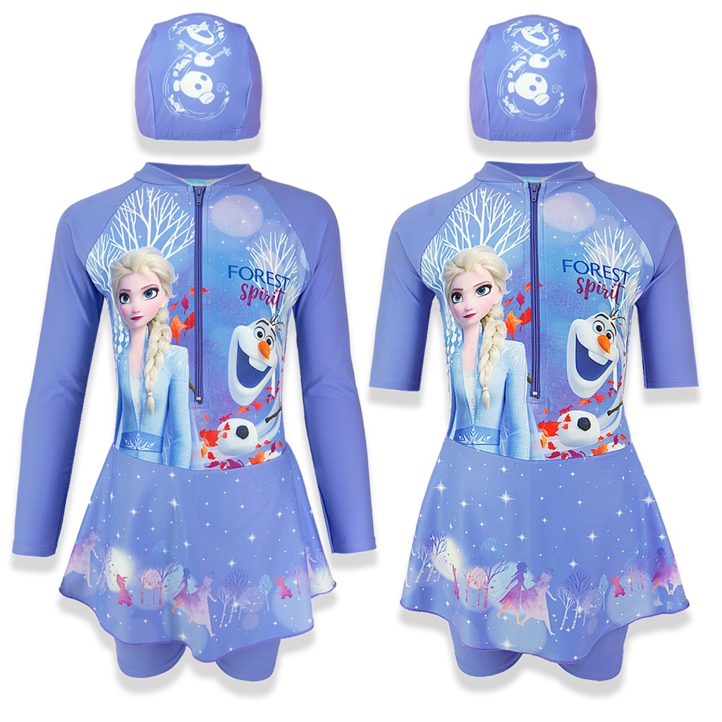 Disney Frozen ชุดว่ายน้ำเด็กหญิง ลายการ์ตูนโฟรเซ่น Frozen เจ้าหญิงหิมะ จาก NADreams Girl Swimwear ผู้หญิง ชุดว่ายน้ำ