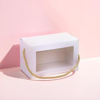 Boxjourney กล่องคุกกี้หูหิ้ว ขาว/พิมพ์ลาย 9x18x11 ซม. (10 ชิ…