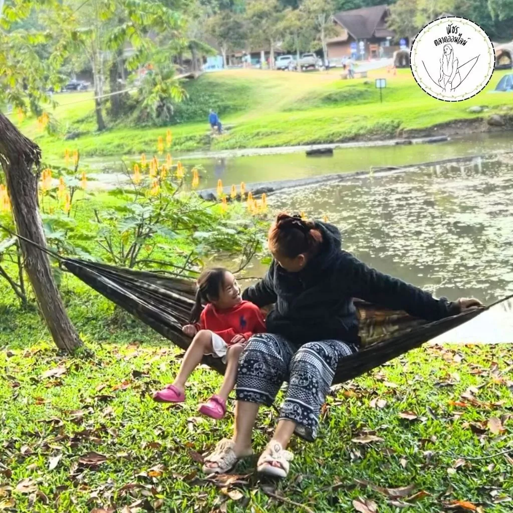 เปลสนามเดินป่าเปลทหารผ้าร่มสองชั้น XXL 220x140 cm thumbnail 9