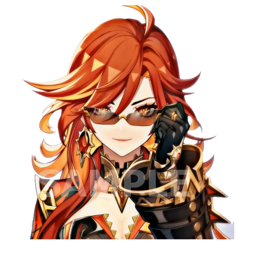 Mavuika Genshin Impact สติ๊กเกอร์ 2 แผ่น เกนชิน สติีกเกอร์ เทพไฟ Genshin Stickers Mavuika