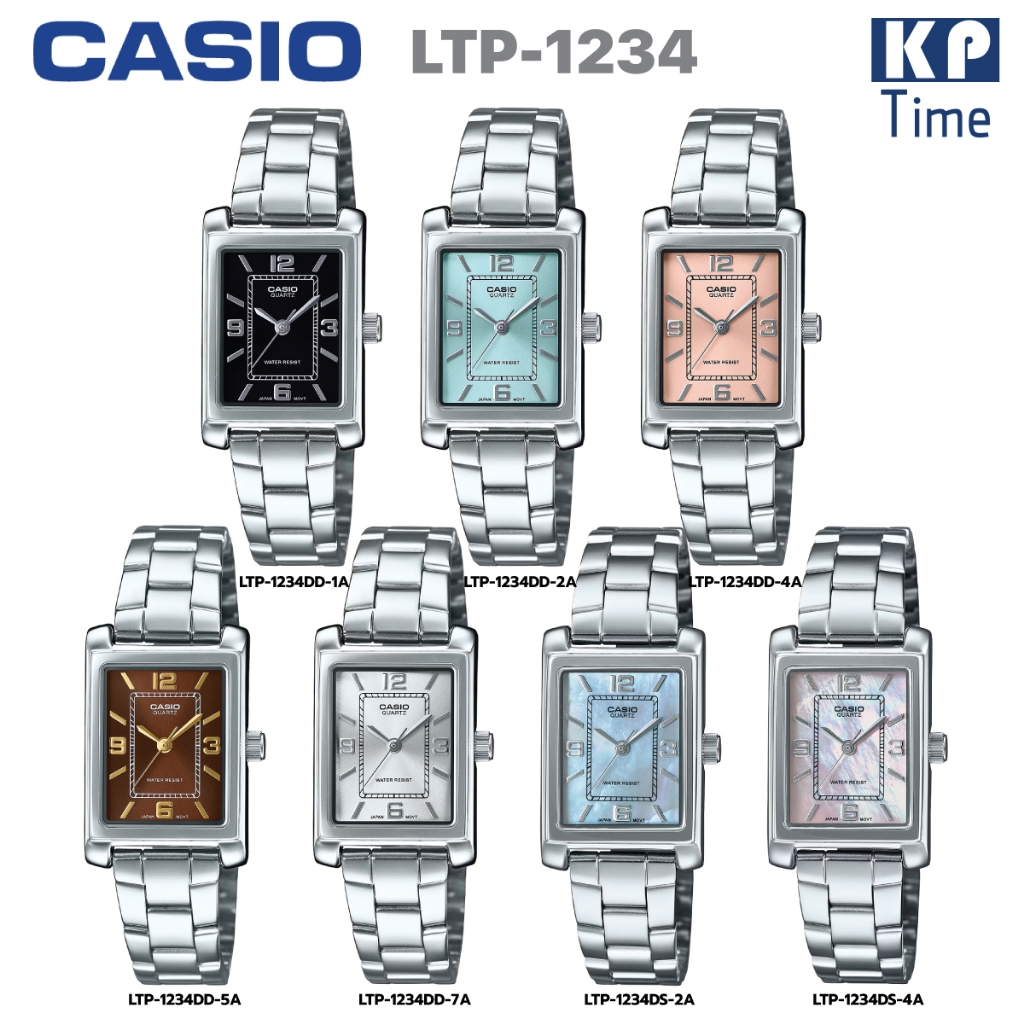 Casio นาฬิกาข้อมือผู้หญิง สายสแตนเลส รุ่น LTP-1234DD, LTP-1234DS ของแท้ประกันศูนย์ CMG