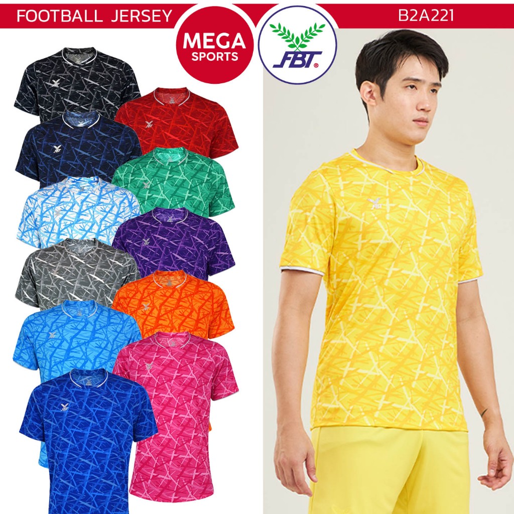 FBT เสื้อกีฬา พิมพ์ลาย คอกลมแขนสั้น ผ้าไมโคร รุ่น B2A221