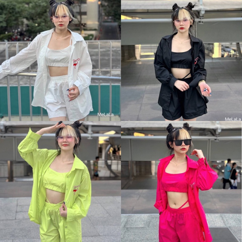 LILY เซ็ต 3 ชิ้น[เสื้อคลุม+สายเดี่ยว+กางเกง]งานป้ายนำเข้า ชุดเซ็ตใส่เที่ยว ชุดสวยๆ งานสวยตรงปกสุดๆค่า - รูปที่ 5