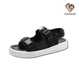 รองเท้าแตะชายหาดชาย รองเท้าแตะแบบเอาท์ดอร์ สไตล์ลำลอง ระบายอ…