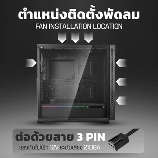 YOUDA พัดลมระบายความร้อน LED RGB 3PIN รับประกัน 1ปี พัดลมคอมพิวเตอร์ 7ใบพัด พัดลมเมนบอร์ด YD-CPL27 พัดลมคอมพิวเตอร์ CPU