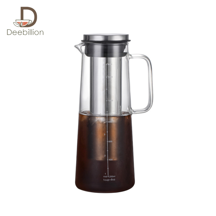 ขวดกาแฟสกัดเย็น กาแฟสกัดเย็น 1000ml 1400ml 2000ml Cold brew pot พร้อมสเกลบอก deebillion