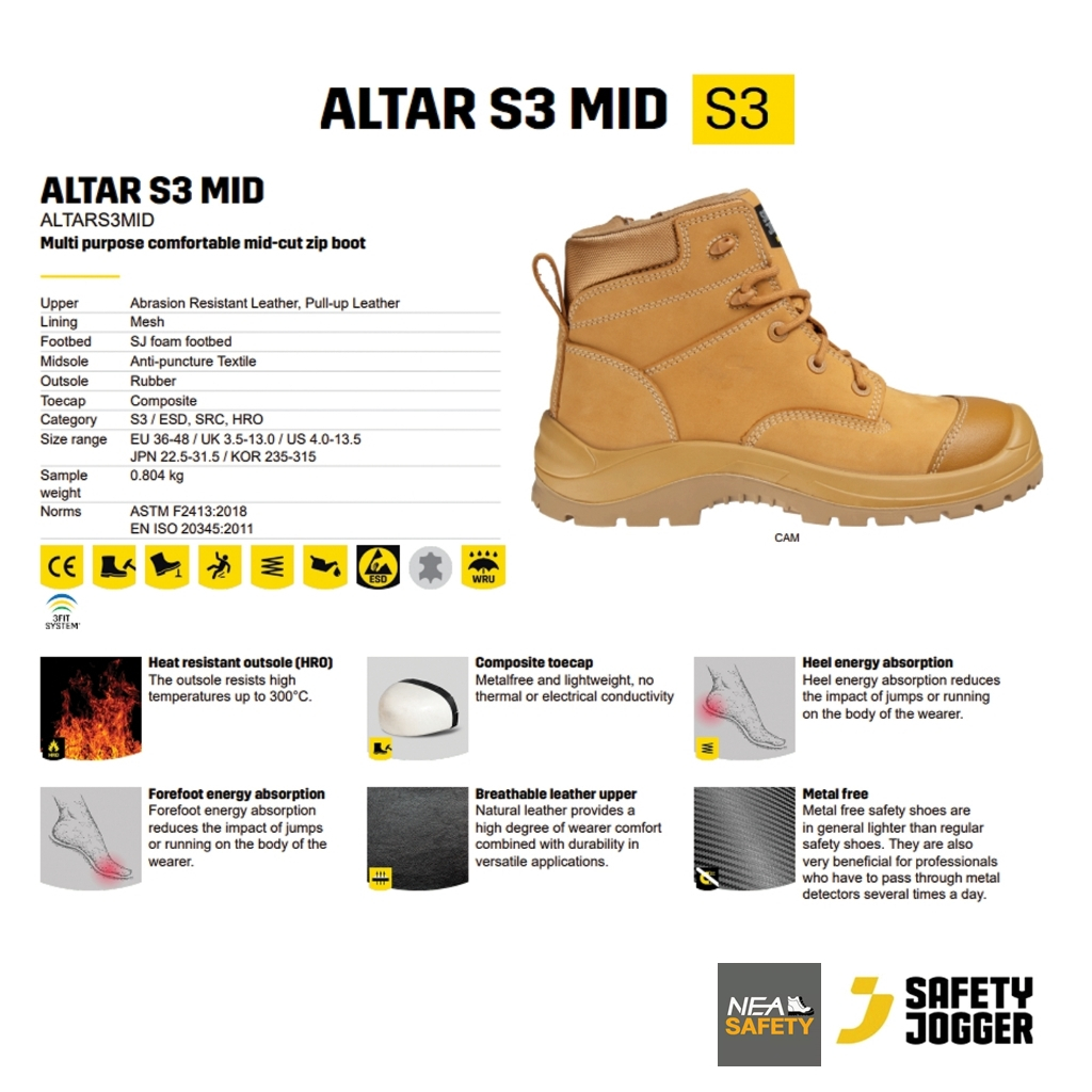 SAFETY JOGGER حذاء سلامة ALTAR S3 MID بمقدمة مركبة — صورة 2