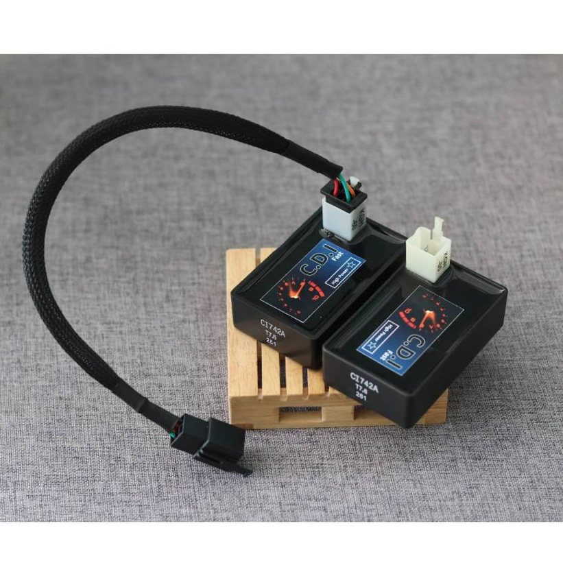 กล่องโซนิคแต่ง+ปลั้กแปลง ใส่wave125S บังลมคาบู กล่องโซนิคตัวใหม่แต่ง(KGH-60)กล่องFastpower