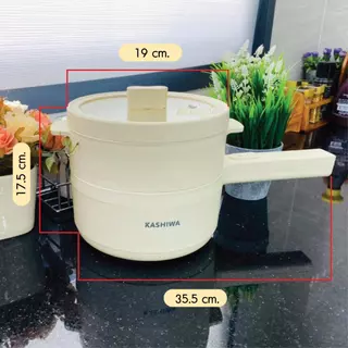 Kashiwa หม้ออเนกประสงค์ มีด้ามจับ รุ่น KW-108 พร้อมซึ้งนึ่ง กระทะไฟฟ้า เครื่องใช้ในครัว กำลังไฟ 700 วัตต์
