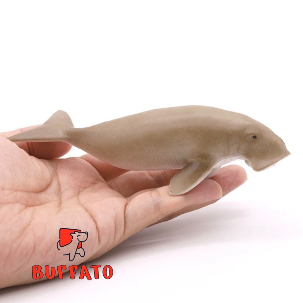 Buffato โมเดลสัตว์ Dugong, Manatee พะยูน มานาที ครีม ขนาด 14.20 CM (จากหาดใหญ่)