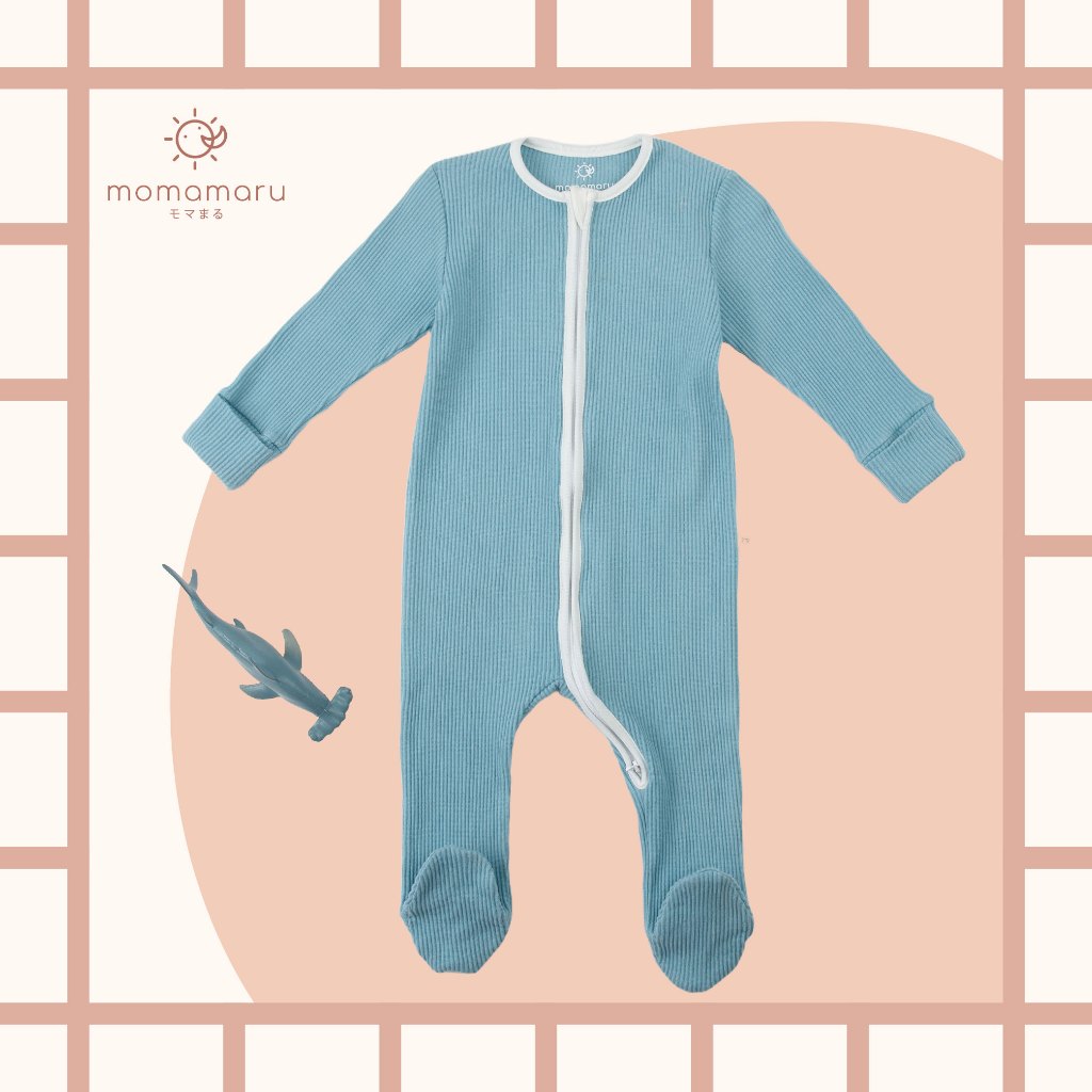 Momamaru ชุดนอนเด็กอ่อนมีถุงมือถุงเท้า Baby Ribbed Sleepsuit (Hand and Foot)