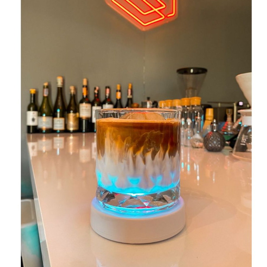 ไฟ เสิร์ฟเมนูสไตล์บาร์ค็อกเทล แฟลช Pad bartending ฐานไฟ LED Luminous Coaster