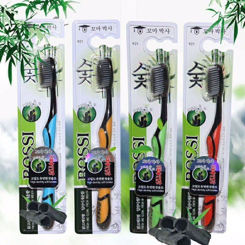 แปรงสีฟันเกาหลี BOSSI BAMBOO CHARCOAL ขายดีอันดับ1-ของแท้นำเข้าจากเกาหลี << ราคา ต่อ 1ชิ้น >>