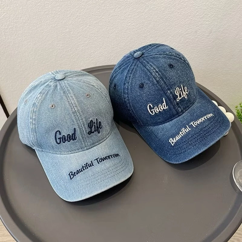 หมวกแก๊ปเบสบอลผ้ายีนส์ ปักGood Life มี 3 สี
