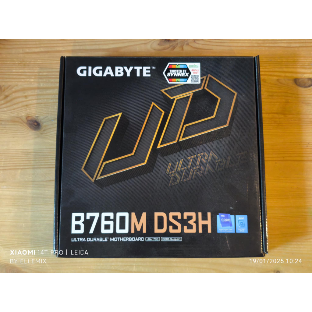 MAINBOARD (เมนบอร์ด) GIGABYTE B760M DS3H (REV. 1.0) (DDR5) (SOCKET LGA 1700) (MICRO-ATX) มือสอง ประก