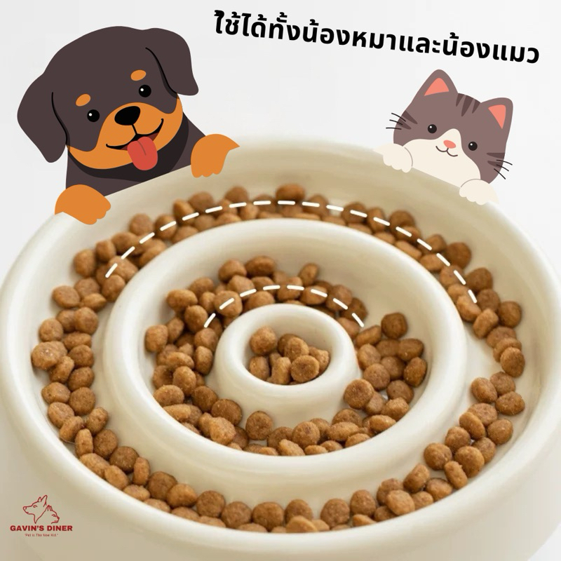 [⏳พร้อมส่ง⏳] ฐานเซรามิคเข้าแล้ว  ชามชะลอการกิน สำหรับน้องหมาและน้องแมว สำหรับน้องๆที่กินเร็วเกินไป สายกินตัวจริงต้องมี! ราคา ถูกที่สุด ดีลบีเคเค แกลเลอรีภาพที่ 3