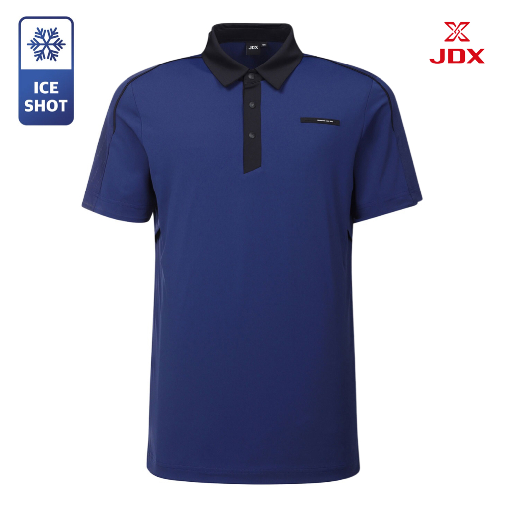 JDX Golf เสื้อชายแขนสั้นสีน้ำเงินเข้ม ICE SHOT
