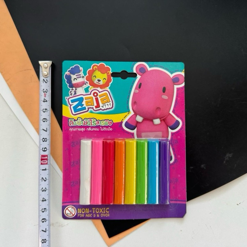 (12 ชิ้น) No.91  ดินน้ำมันแผง ดินน้ำมันแท่งกลม  ดินน้ำมันแผงแท่งกลมแปดสี
