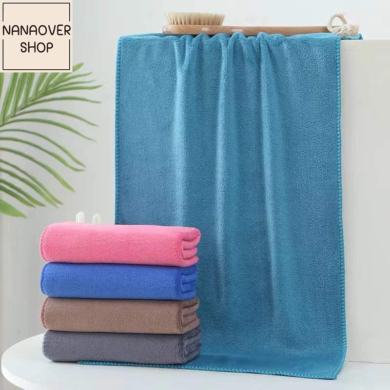 NANAOVER ส่งฟรี!! ผ้าเช็ดหน้า ผ้าเช็ดผม ผ้าเช็ดนาโนสีพื้น ขนาด 35x75 ซม. มีหลากหลายสีให้เลือก!