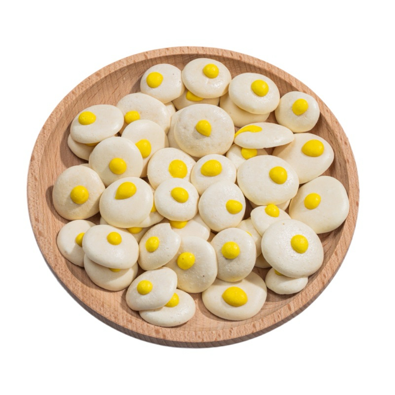 ขนมหมา ขนมแมว 【นมแพะ+ไข่แดง】 Egg รูปทรงไข่ดาว ไม่เติมแป้ง คุกกี้สำหรับแฮมสเตอร์ 15g