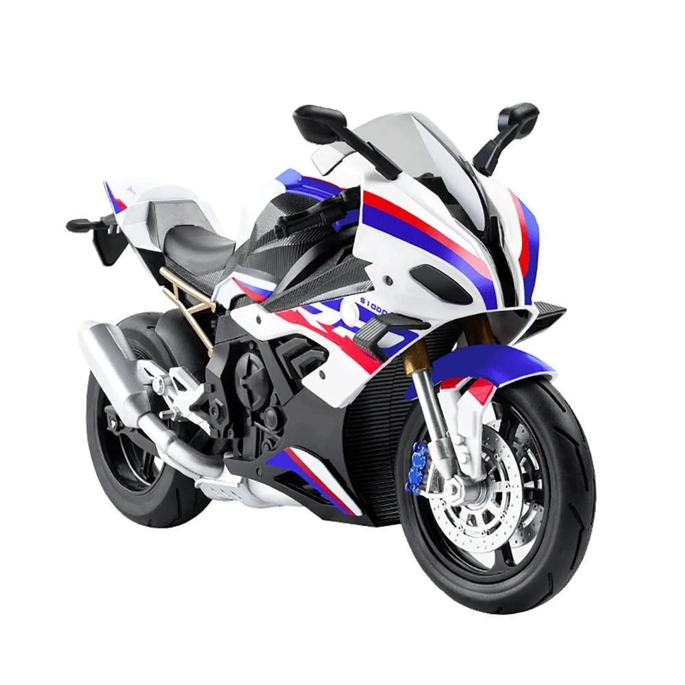 1:10 S1000 RR รถจักรยานยนต์โลหะของเล่นรถรุ่นรถ Diecast สําหรับเด็กเด็กจําลองเสียง Light Effect ของขวัญงานอดิเรกคอลเ