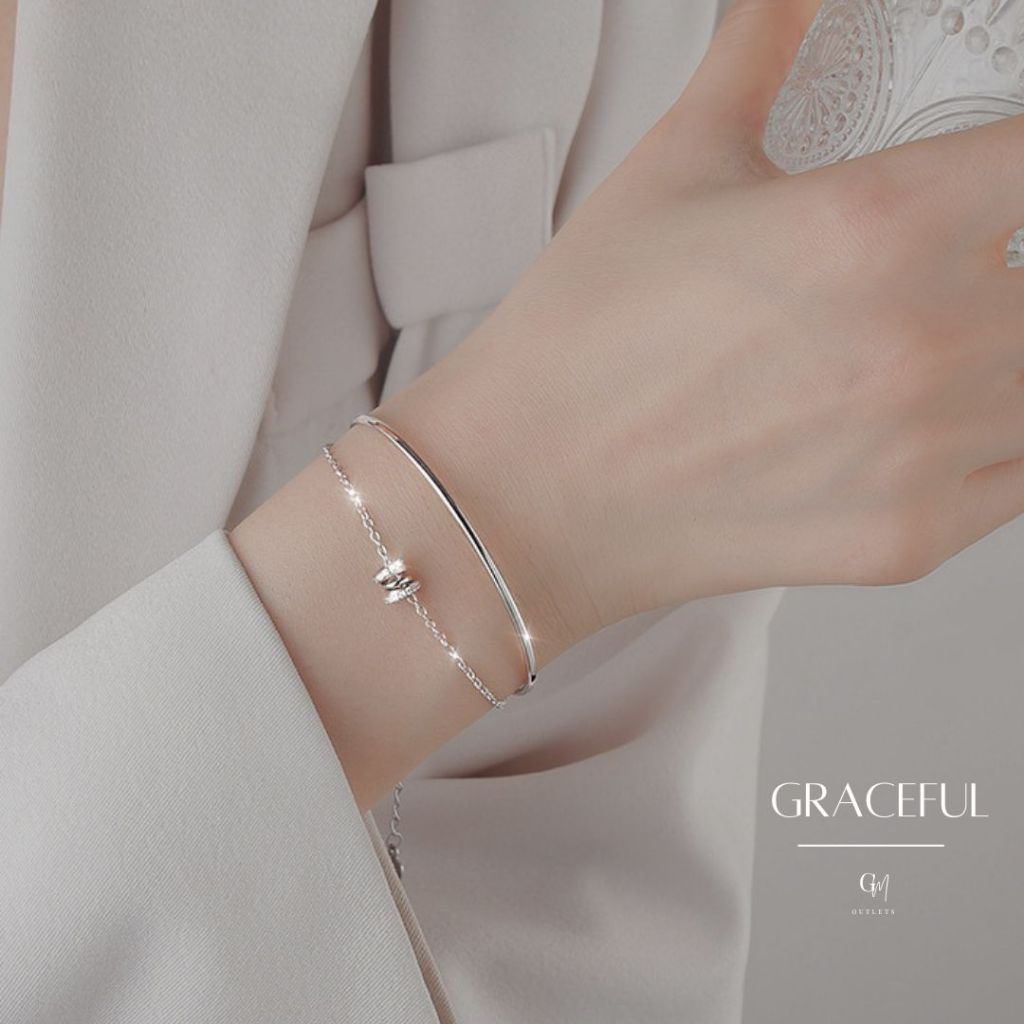 OUTLETS ล้างสต็อกจากโรงงานตรง กําไล Graceful กำไลเพชร สร้อยข้อมือเงิน กำไลแฟชั่น กำไลข้อมือผู้หญิง
