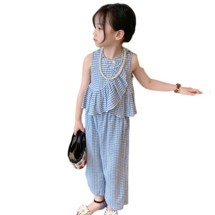 KIDSZONE ชุดเซ็ต 2 ชิ้น เสื้อแขนกุด+กางเกงยาวเอวยางยืด รุ่น A1777