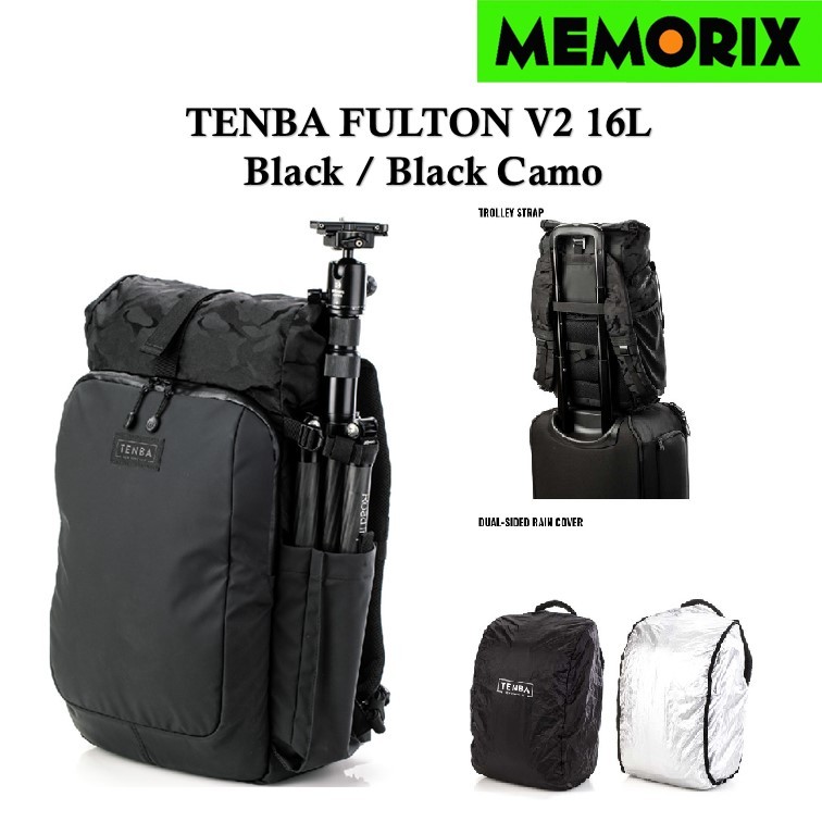 TENBA Fulton V2 16L Backpack Camera (Black/Black Camo)  กระเเป๋ากล้อง TENBA Fulton V2 16L (Black/Black Camo)