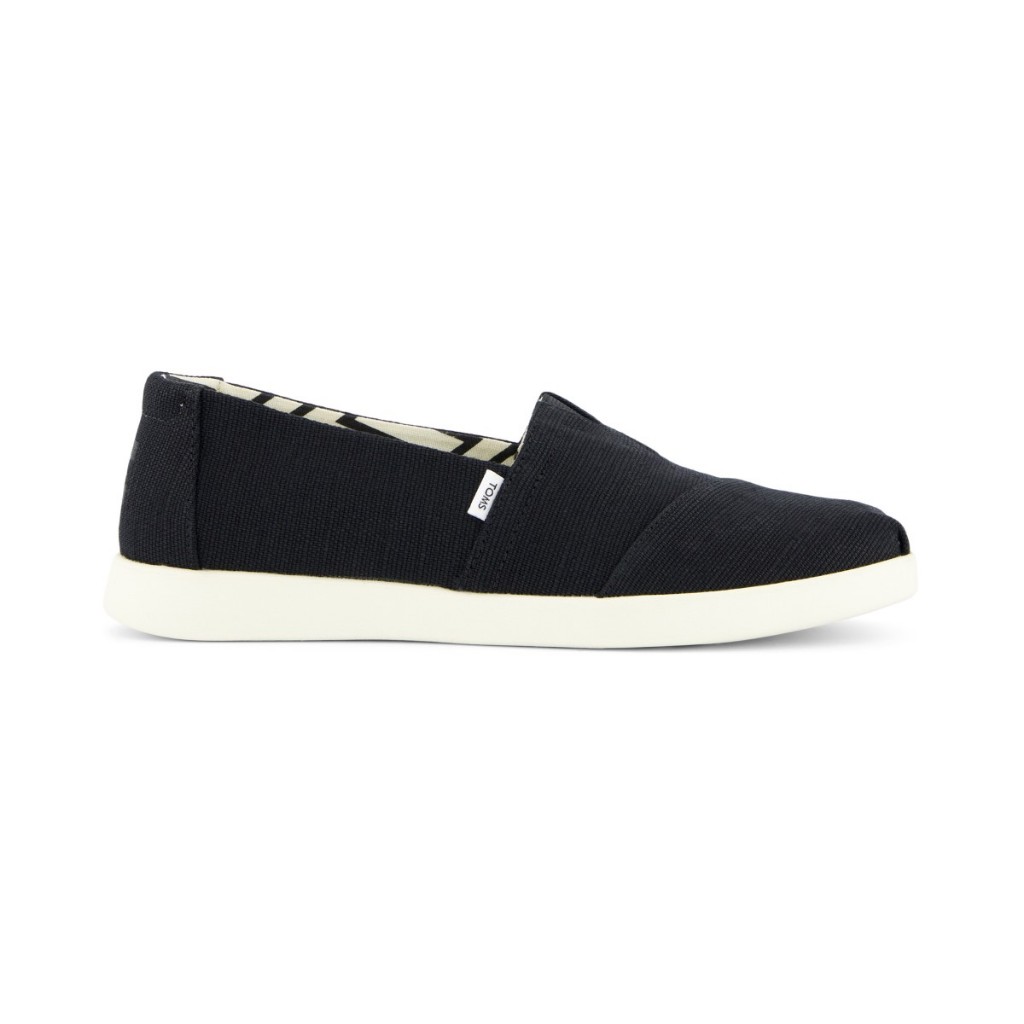 TOMS รองเท้าลำลองผู้หญิง สลิปออน รุ่น Alpargata Plus Black Heritage Canvas (CE) รองเท้าลิขสิทธิ์แท้