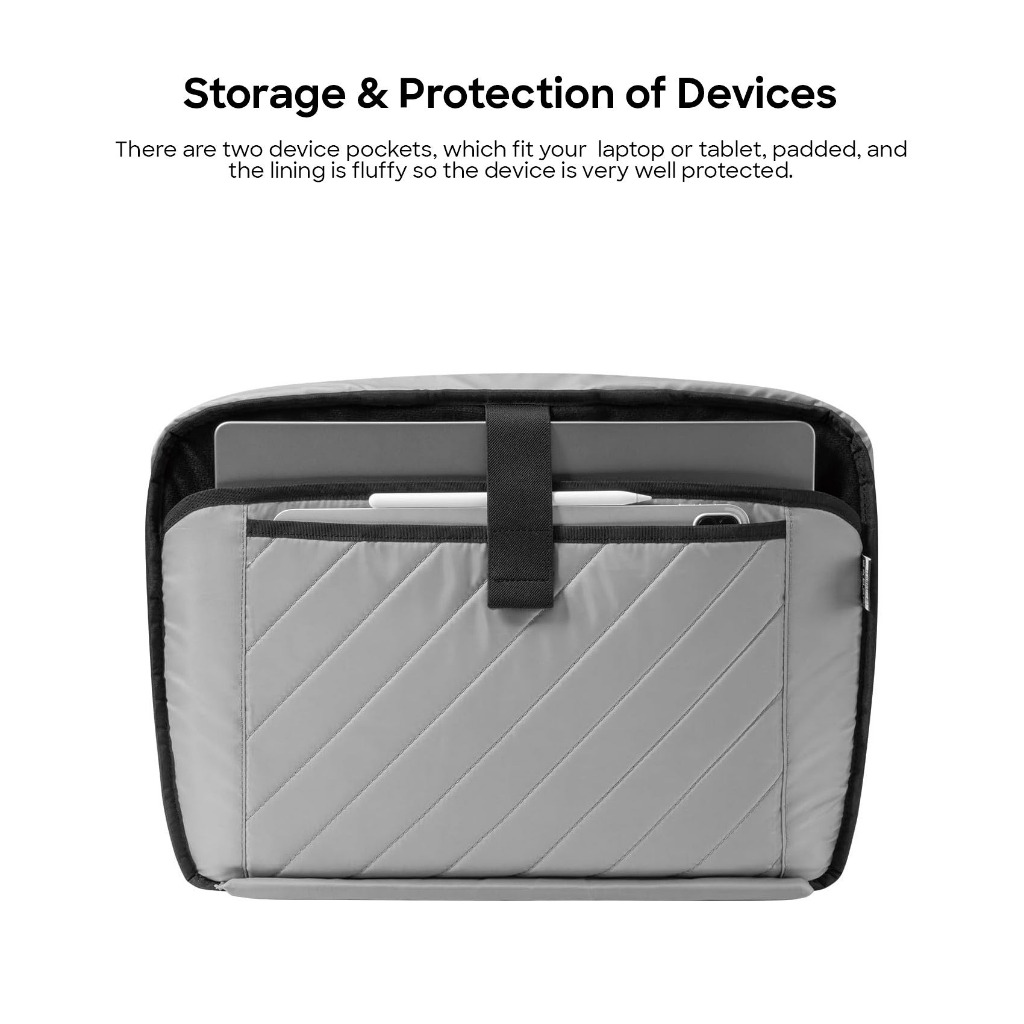 Tomtoc Defender A32 กระเป๋าถือพร้อมสายสะพายสำหรับ Macbook Pro 14-16″, Macbook Air 13-15″ และกระเป๋าสำหรับ Notebook อื่นๆ ราคา ถูกที่สุด ดีลบีเคเค แกลเลอรีภาพที่ 4