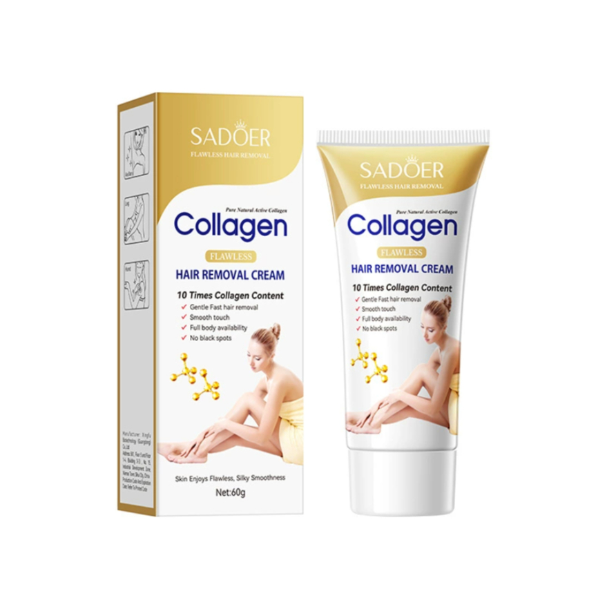 SADOER COLLAGEN FLAPLESS HAIR REMOVAL CREAM ครีมกำจัดขน  ปริมาณ 60g.