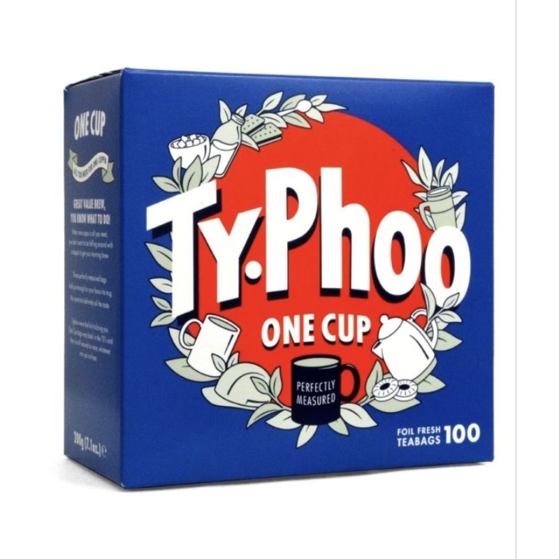 Typhoo One Cup 100 Tea Bags 200g - ไทพู วัน คัพ ชา100 ถุง 200กรัม