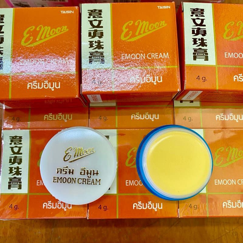 1 ตลับ ครีม อี-มูน สิว ฝ้า ตลับส้ม ดั้งเดิม E-moon pearl cream thai original salicylic acid 4g
