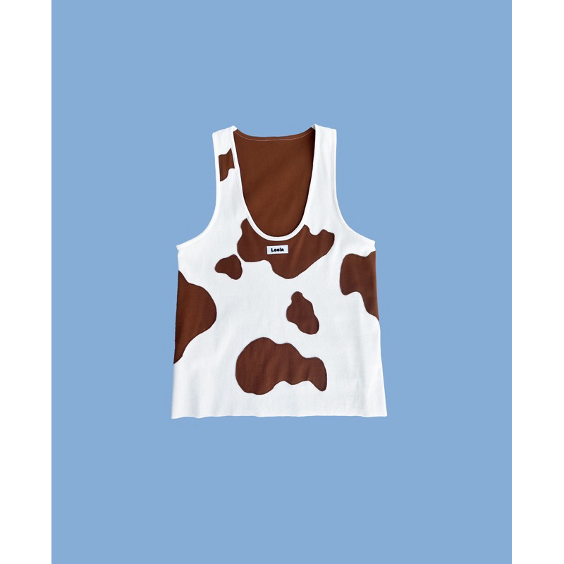 LEELA-COW TANK TOP-เสื้อกล้ามลายวัว
