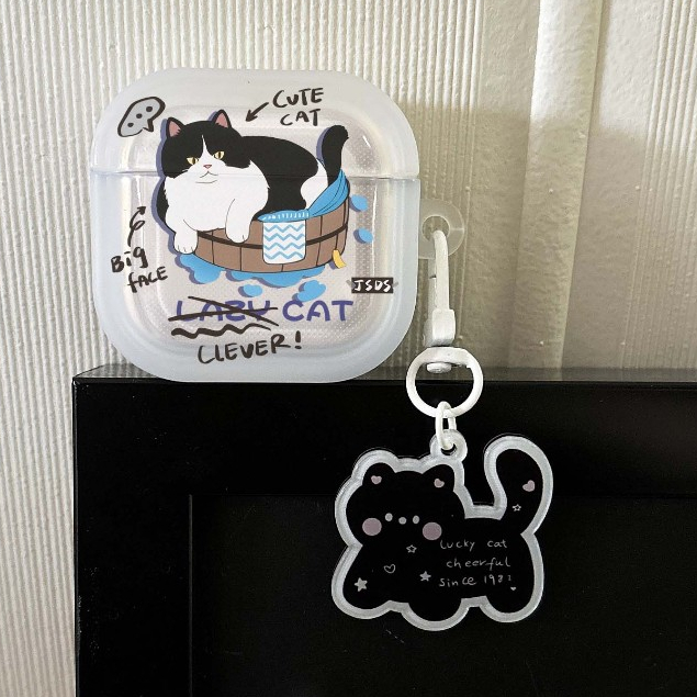 จัดส่งจากกรุงเทพ AirPods 4 Pro2 Pro 3 2 1 cute catแมวน่ารัก insสไตล์ Case กรณีปลอกสําหรับ AirPods gen3 TPU Matte