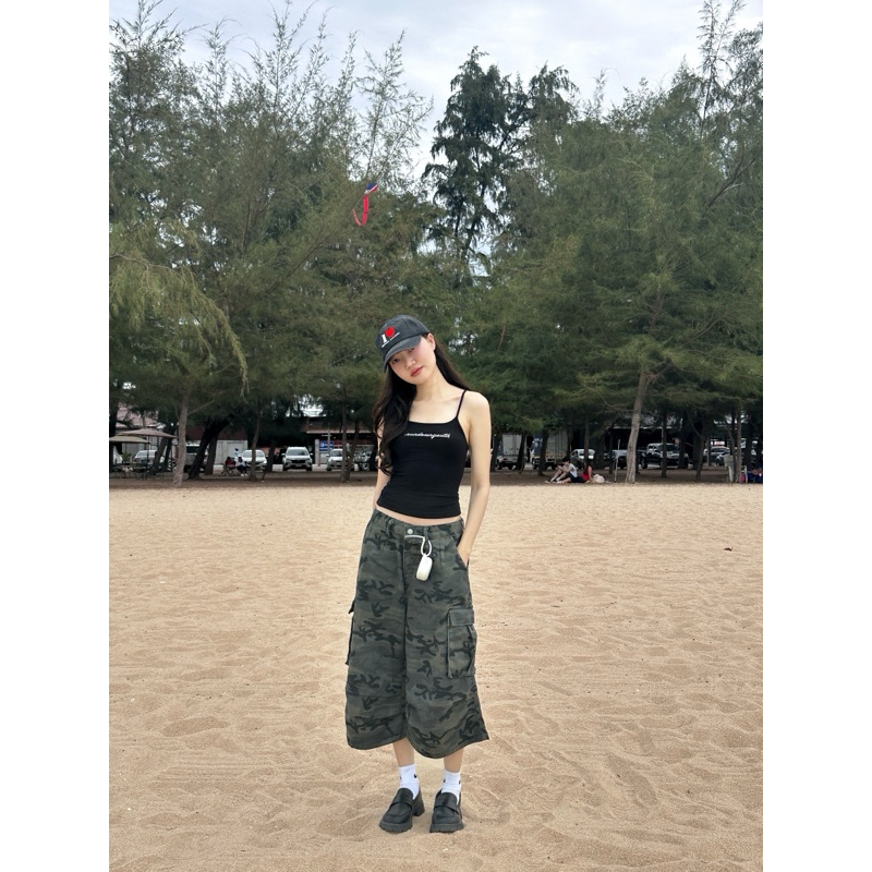 proudly.bkk Dark mattey jeans กางเกงทรงกระบอกขา6ส่วนเท่ๆ