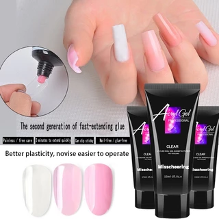 Nail.Girl 13ชิ้น ชุดต่อเล็บ โพลีเจล ชุดทําเล็บเจล อุปกรณ์ทําเล็บ DIY ต่อเล็บpvc ตกแต่งเล็บด้วยหลอด UV ต่อเล็บ 15 สี