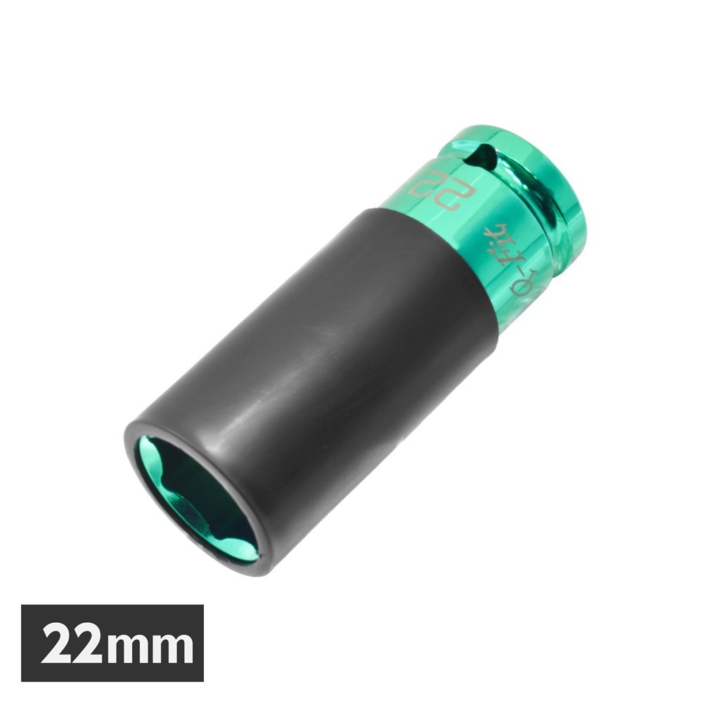 ลูกบ๊อกซ์ถอดล้อ1/2DR Q-FIT 22 มม. ช่องเสียบ Q-fit สวมเร็ว ( 1/2Dr Q-Fit Whell Nut Impact Socke )