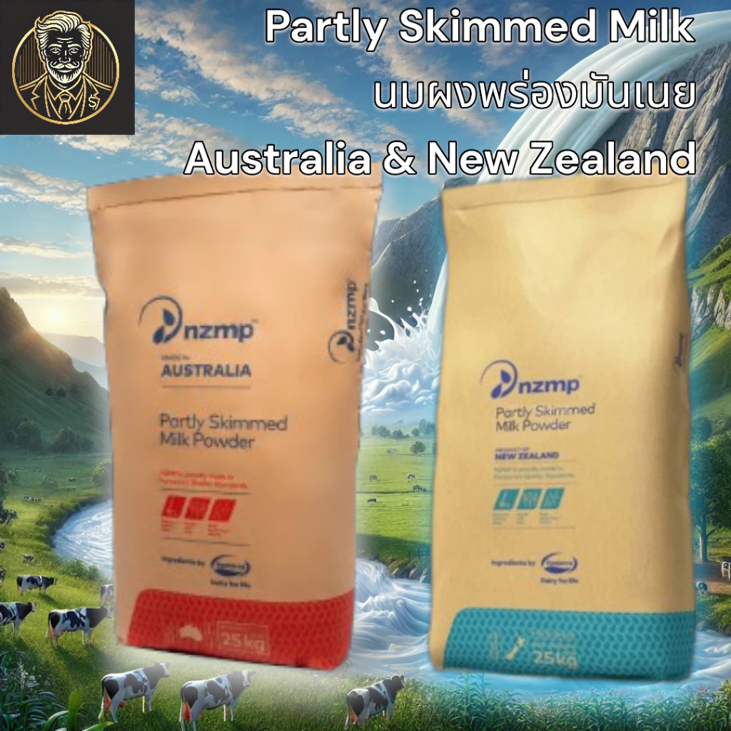 Fonterra Partly Skimmed Milk Powder นมผงพร่องมันเนยแท้ 100% ขนาด 25 KG. ไขมันต่ำ โปรตีนสูง