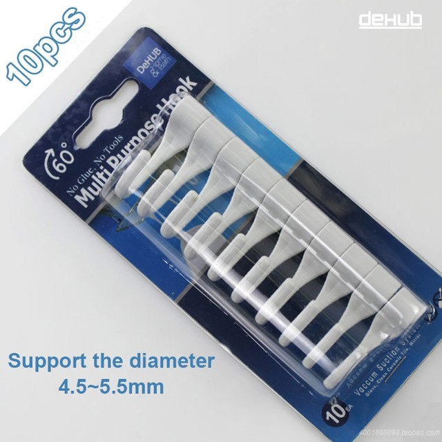 DeHUB ตะขอเสริม ตะขอเกี่ยว ตะขอแขวน ชั้นวางแสตนเลส ตะแกรงวางของ Mutil-Purpose hook - Grey 10 Pcs