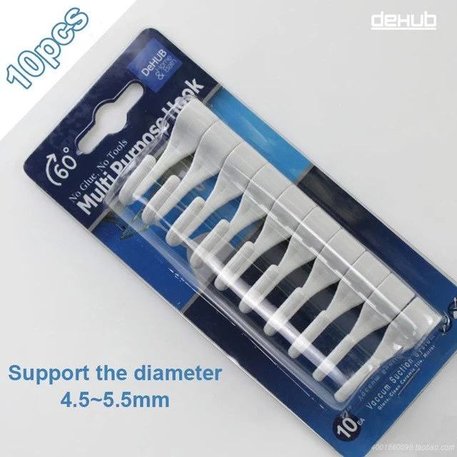 DeHUB ตะขอเสริม ตะขอเกี่ยว ตะขอแขวน ชั้นวางแสตนเลส ตะแกรงวางของ Mutil-Purpose hook - Grey 10 Pcs