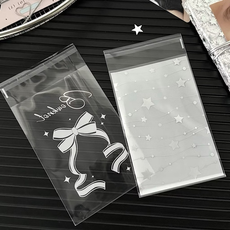 🎀🪄พร้อมส่ง!ซองใสฝากาว Bowknot Stars (แพ็ค 50 ชิ้น) ซองแพ็คการ์ด น่ารักๆ - รูปที่ 4