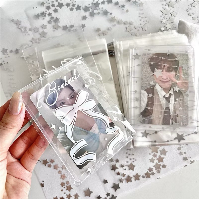 🎀🪄พร้อมส่ง!ซองใสฝากาว Bowknot Stars (แพ็ค 50 ชิ้น) ซองแพ็คการ์ด น่ารักๆ - รูปที่ 7