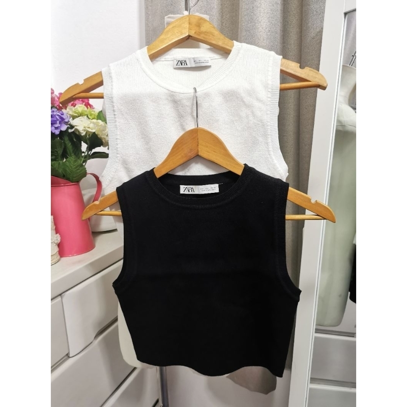 Zara​ Knit​ cropp​ top เสื้อไหมพรมสั้น​ ZARA​ Size​ L